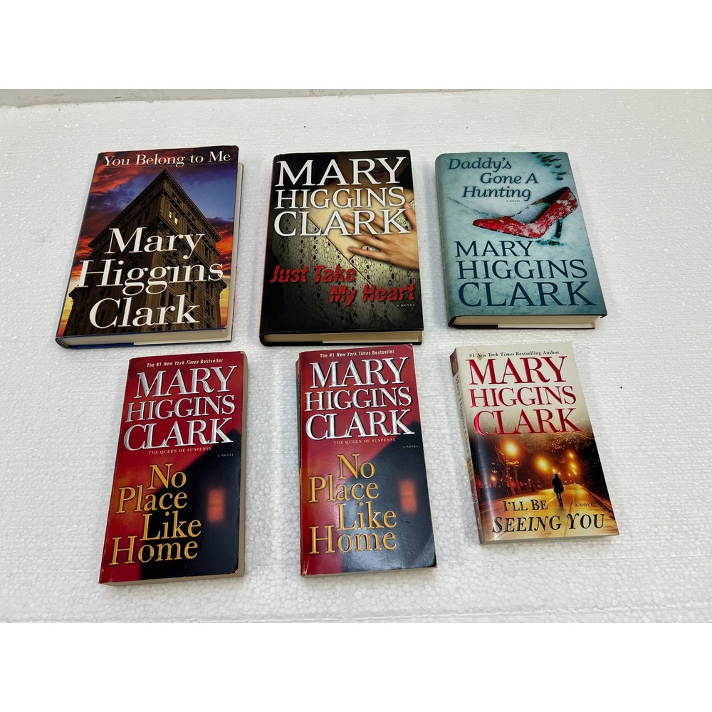Mary Higgins Clark Lot of 6 Hardcover / Paperback Books NO PLACE LIKE HOME vtg